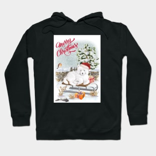 Samoyed Merry Christmas Santa Dog Holiday Greeting Hoodie